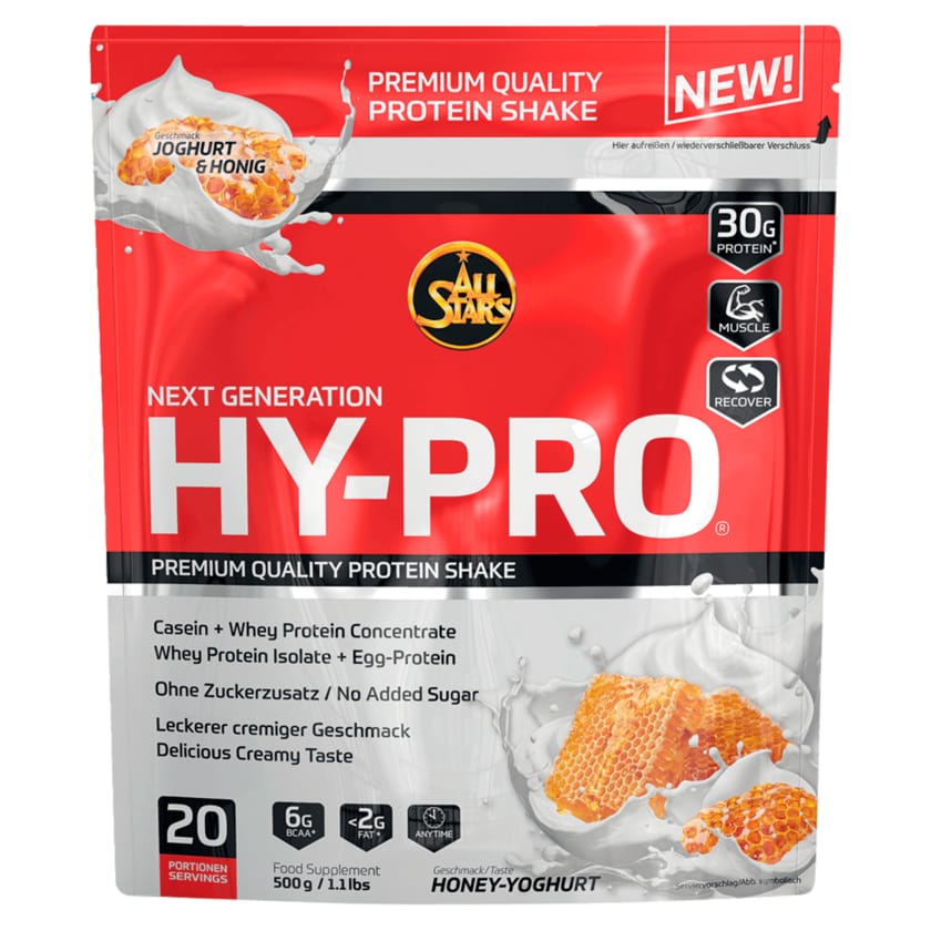 All Stars HY Pro Protein Pulver Honey Yoghurt 500g